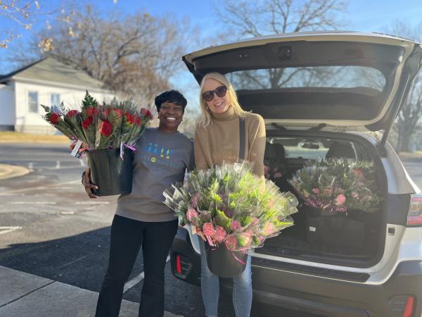 Mission Flowers donated bouquets to be given to Blair Drive seniors.