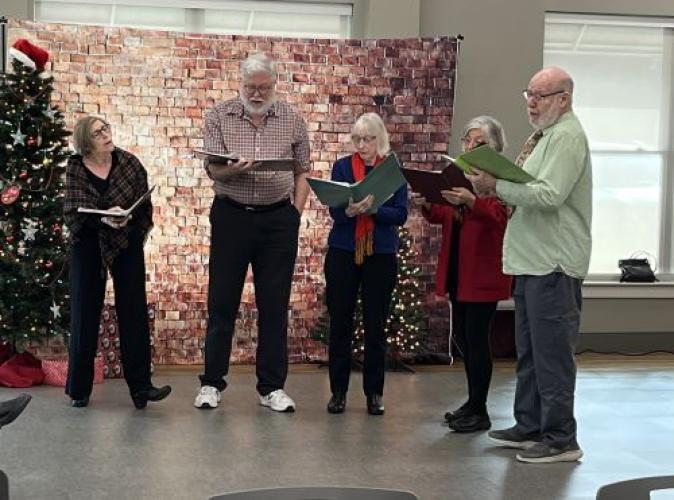 Domestic Harmony generously provided music for our Wake Forest Friendship Cafe Holiday Party